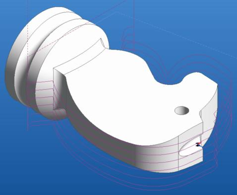 3.2.3 Frézování siluety modelu Nejprve je třeba ustavit nástroj-válcová fréza kolmo k rovině CPL (pomocná pracovní rovina) horní (viz. 3.2.5) - osa +Z je ve směru narůstání materiálu, rovina XY je kolmá na osu nástroje.