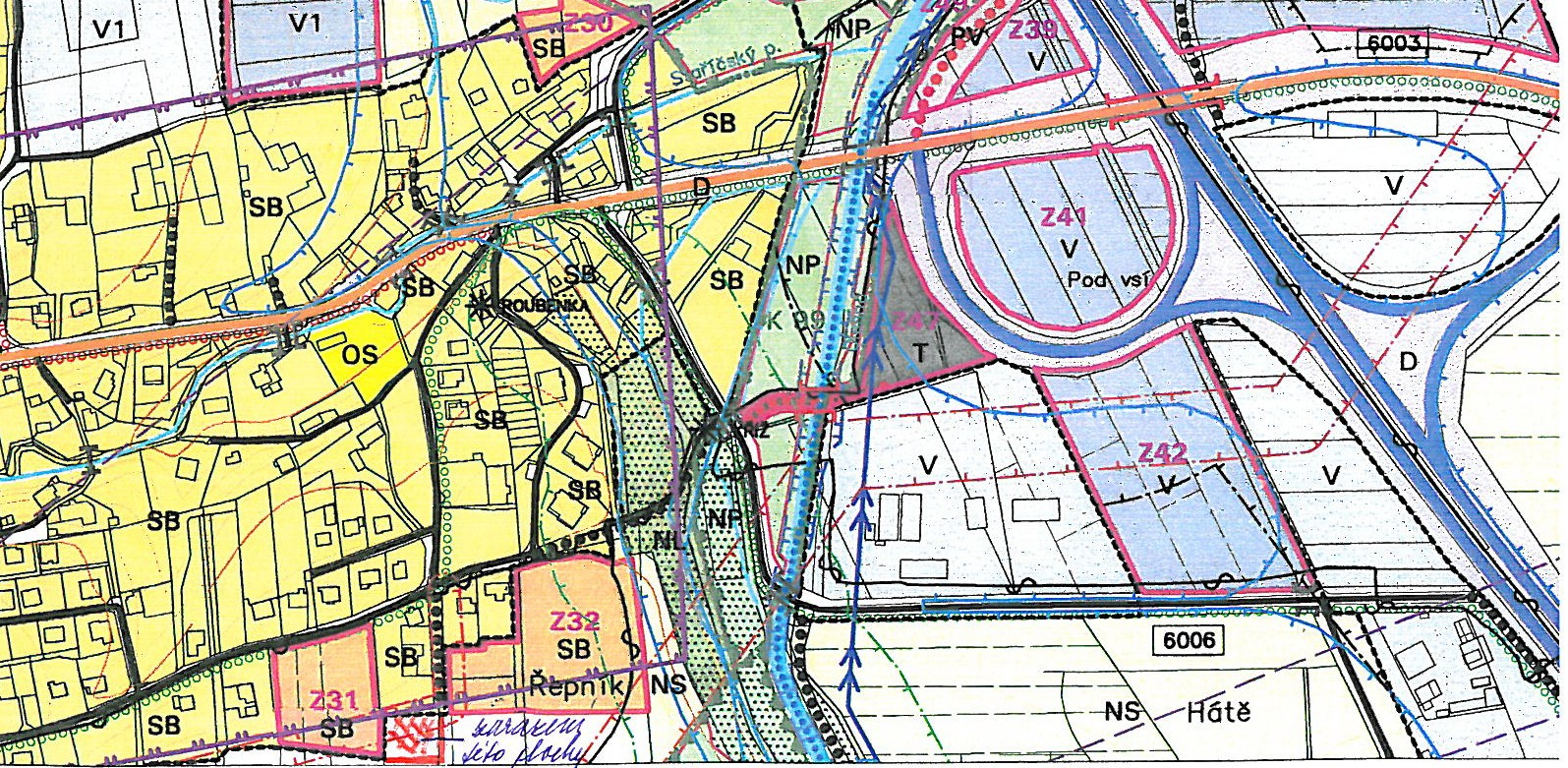 V současně platném Územním plánu obce Staříč je pozemek PK 354/1 k. ú. Staříč zařazen v neurbanizovaném území, v zóně orné půdy a zahrad orná půda.
