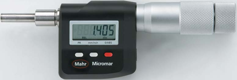 - 3-32 Digitální vestavný mikrometr Micromar 46 EWR IP2 ABS USB MarConnect RS232C Digimatic Funkce: (vynulování ukazatele) ABS (přepnutí z relativního na absolutní měření) Přepínání mm/inch PRESET