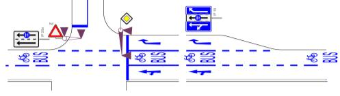 PREFOS Vyhrazený řadicí pruh, výlučný směr v řadicím pruhu Vojtěch Novotný, Tomáš Prousek, téma #5 Problematika prvků prostorové preference autobusů/trolejbusů VHD v křižovatce není mnohdy řešena