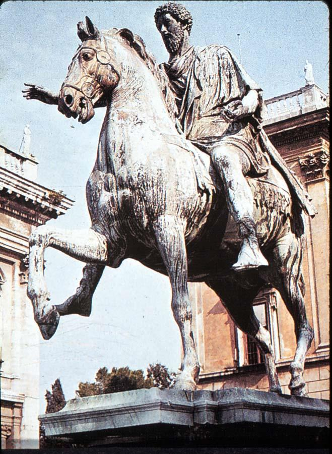 Marcus Aurelius 161-180 Císař filozof stoik Bránil impérium před Parthy a Germány Války s Germány