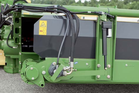 Collect Vhodný způsob ukládání Variabilní nastavení šířky řádku prostřednictvím urychlovacích válců Nezávislé hydraulický okruh - palubní hydraulika Vysoká průchodnost díky výkonným hydraulickým