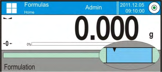 Automatické zobrazení názvu složky, možnost výběru ano/ne Převzetí hodnoty táry produktu z databáze produktů, možnost výběru ano/ne Určení kontroly navážky složek Tolerance Zadanou veličinou při