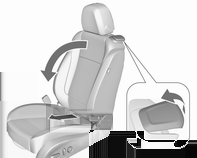 54 Sedadla, zádržné prvky Sklopení sedadla u elektricky ovládaných sedadel Zdvihněte uvolňovací páčku a sklopte opěradlo dopředu. Sedadlo se automaticky posune dopředu až nadoraz.