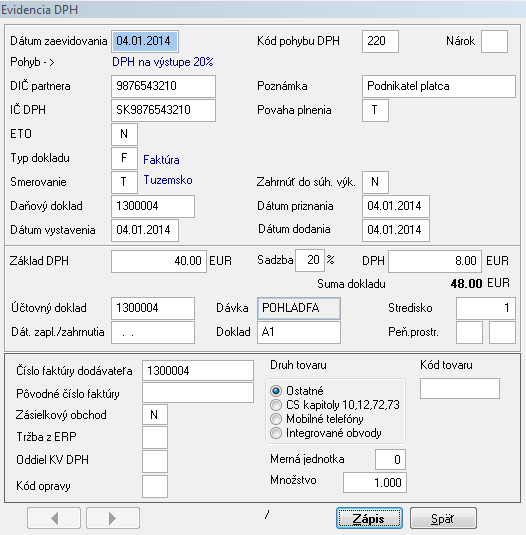 - Číslo faktúry dodávateľa väčšinou variabilný symbol faktúry. - Pôvodné číslo.