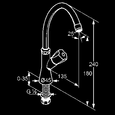 KLUDI STANDARD KLUDI ŠTANDARD stojančekový ventil DN 15 trieda prietokového množstva A otočný rúrkový výtok (360 ) perlátor M 22 x 1