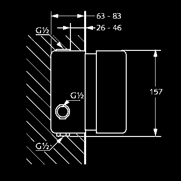podomietková montáž trieda prietokového množstva B s termostatickou