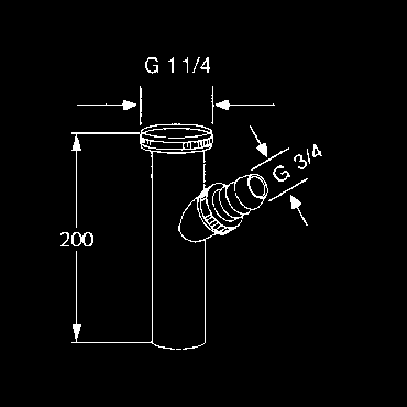 pre prípojku hadice na odpadovú vodu z práčky G 1 1/4 x 200 mm chróm 1046205-00 14,92 predlžujúca rúra s