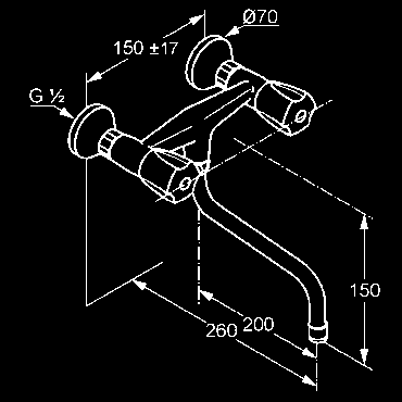 ŠTANDARD drezový otočný ventil DN 15  perlátor M 22 x 1