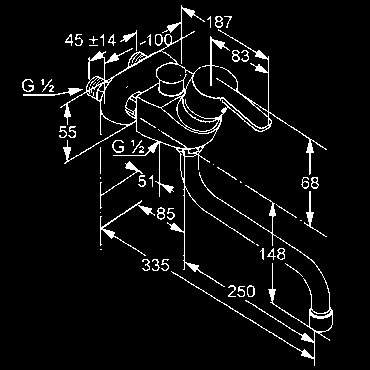 KLUDI LOGO NEO KLUDI LOGO NEO vaňová a sprchová jednopáková batéria DN 15 rozpätie 45 mm trieda prietokového množstva