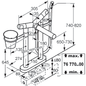 perlátor M 24 x 1 keramické vršky 90 automatický prepínač sprcha/vaňa poistka proti spätnému nasatiu vody so sprchovou súpravou a chladiacim boxom na