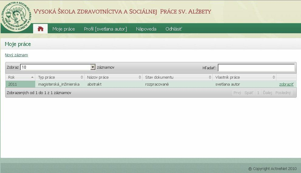 Obrázok č.4 Pokiaľ autor nie je schopný vložiť do systému EZP svoju záverečnú prácu, môže o to požiadať svojho školiteľa. 2. Po pridaní práce je potrebné pridať školiteľa.