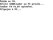 Loader čeká na odezvu přístroje Přístroj navázal komunikaci s PC 6.