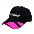 Black s možností uvázání vzadu na 229Kč Babolat promo Cap Black - růžové logo Tenisová čepice Babolat Promo Cap Black - v černé barvě 149Kč