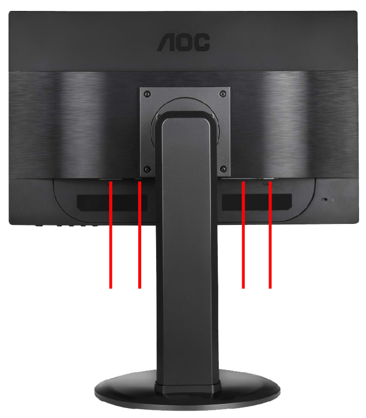 A 1 E AA 3 E AA Připojení Monitoru Zapojení kabelů na zadní straně monitoru a počítače: AA 4 E 2 E 1. Napájení 2. DVI kabel 3. D-Sub kabel 4.