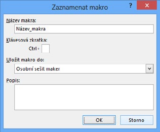 Obrázek č. 1.3: Zapnutý a vypnutý relativní záznam V záznamovém režimu se uloží všechny akce prováděné Excelem, tedy i chyby, kroky zpět a automatická uložení.