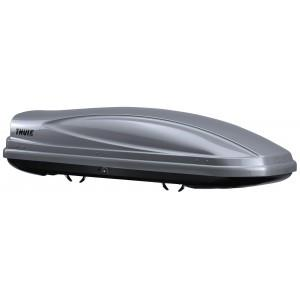 Střešní box a universální příčníky Thule 415 Vnitřní rozměry: 190 x 73 cm, vnější rozměry: 196 x 78 x 44 cm, objem: 480 litrů Max. počet párů lyží nebo snowboardů: 6 8, max.
