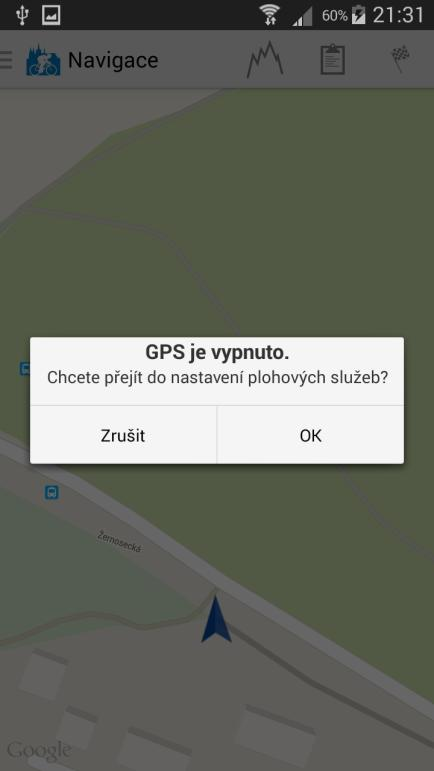 Obr. 6 - Zjištění GPS Obr. 7 - Statistiky a itinerář Na ActionBaru máme k dispozici 4-5 tlačítek.