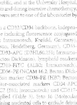 E. Mejstříkvá, strana 101 langebrake et al Table 2, Olstflbu lloi1 f Eliglble Specimens 811d Tlfl 1e POlnlS Days Frm Stan f Chemtherapy N,f lime POInt Speclfllens Medlďn Range PrOlcl SMP l 97 15