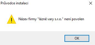 c) Nesmí začínat na číslici (číslice 0-9 lze použít, ale název firmy či databáze na ně nesmí začínat např. lazne1) d) Nesmí být použita diakritika (á, ě,.