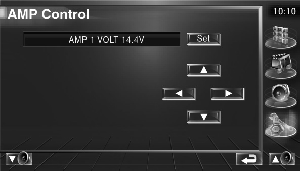 (pouze pokud je připojen volitelný přijímač zesilovač LX) Zobrazení obrazovky Ovládání zesilovače V nabídce NASTAVENÍ se dotkněte položky [Amp Control] (strana 66).