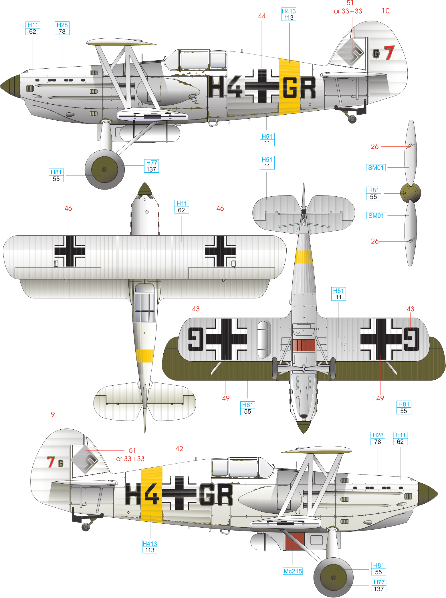 B Avia B.534 4th version, 7./LLG 1, Eastern Front, winter 1942/1943 ČESKOU VERZI TEXTU NALEZNETE NA www.eduard.