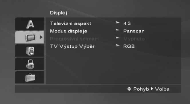 Před spuštěním(pokračování) přehrávač DVD Počáteční nastavení Tento přístroj Vám umožňuje provádět Vaše vlastní osobní nastavení.