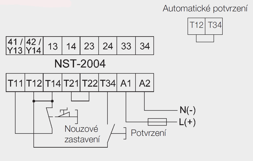 Příklady zapojení NST-2004 1)