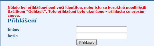 Odhlásíte se klepnutím na tlačítko Odhlásit v pravém horním rohu okna Czech POINT s nabídkou formulářů.