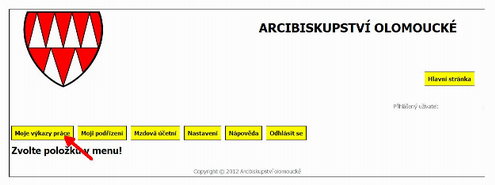 4. Moje výkazy práce a. Rok - ve výchozím zobrazení se otvírá vždy aktuální rok. Pro přechod na jiný vložte do kolonky požadovaný rok a stiskněte tlačítko Zobraz. b.