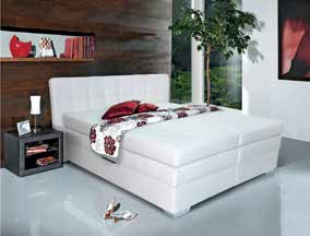 Osvětlení v ceně 1 Čalouněná postel Monza Plus 2 180 x 200 cm, textilní kůže bílá, bez matrace, výklopný rošt, úl. prostor, bez polštářků. 10.