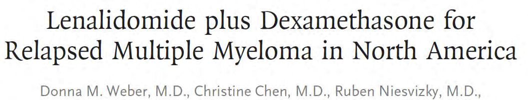 Most results of treatment with lenalidomide plus dexamethasone were superior even among patients treated previously with thalidomide.