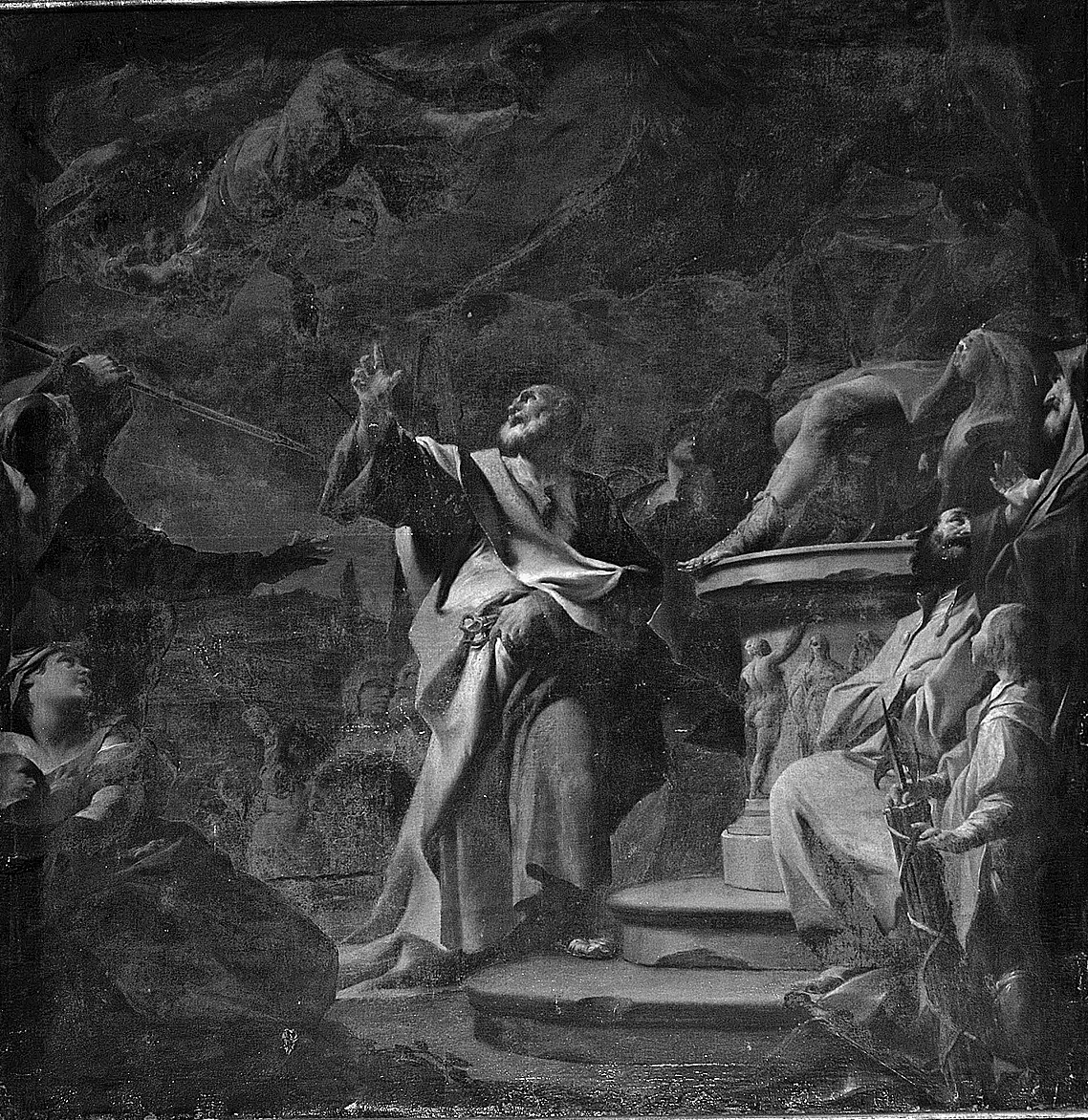 TOMÁŠ VALEŠ Obr. 3: Sv. Petr při souboji s Šimonem Mágem, 1743, olej, plátno, přibližně 220 x 190 cm, církevní depozitář, Česká republika. Foto: Tomáš Valeš.