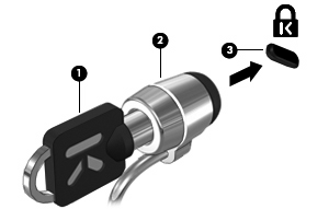 Instalace volitelného bezpečnostního kabelu POZNÁMKA: Tento bezpečnostní kabel slouží jako odrazující prvek, nežádoucímu použití nebo