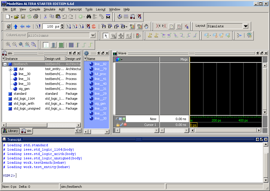 ModelSim - příprava pro simulaci 4.