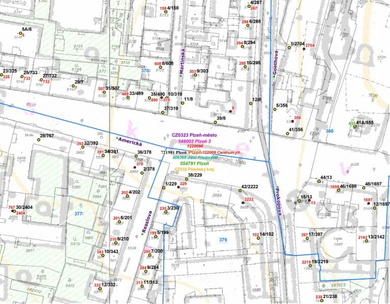 obcí ČÚZK: ISKN, katastrální mapa ZÚ: ZABAGED,