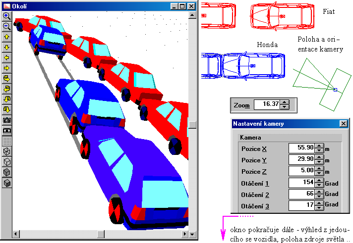 Kriteria pro viditelnost brzdné stopy může uživatel v programu přímo nastavit.