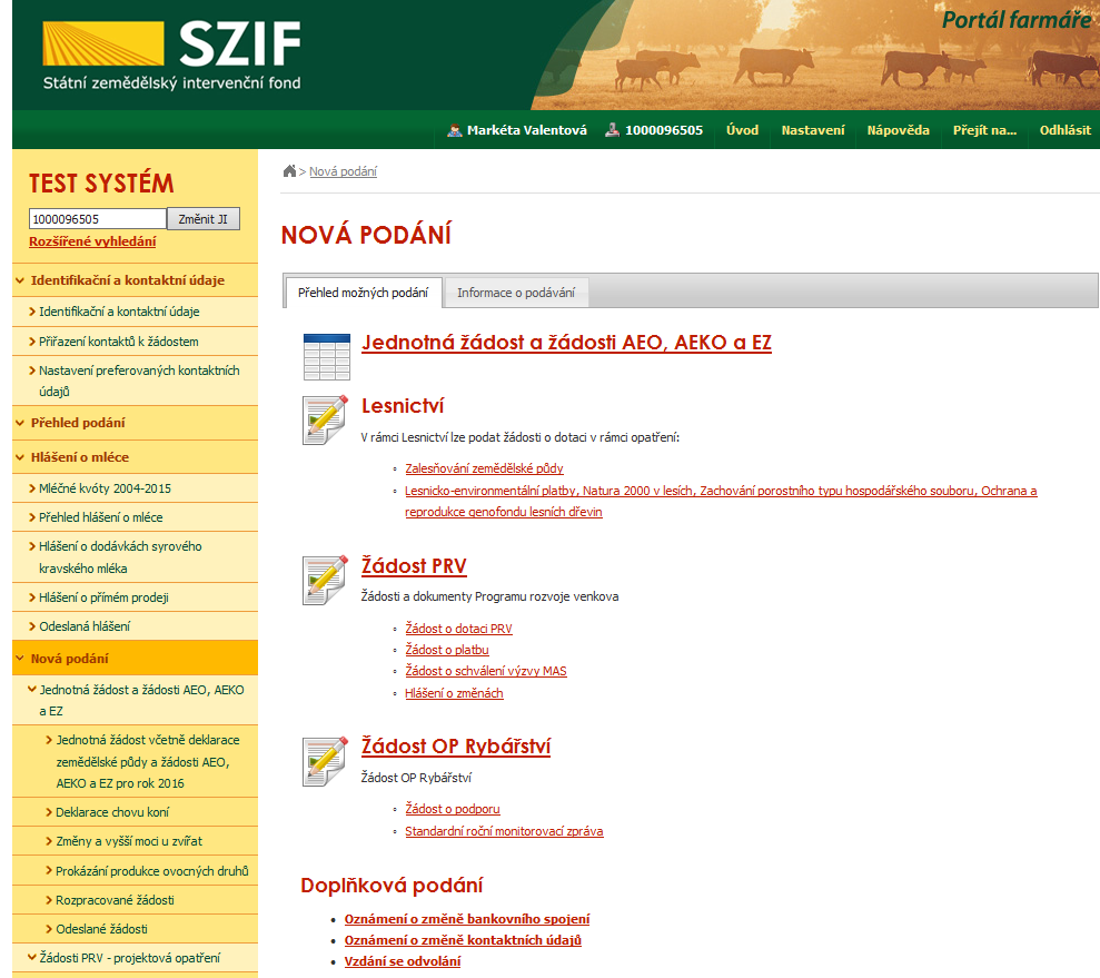 1.2.2. Přihlášení do Portálu farmáře Žadatel se přihlásí do systému svými přihlašovacími údaji, pokud tyto údaje k dispozici