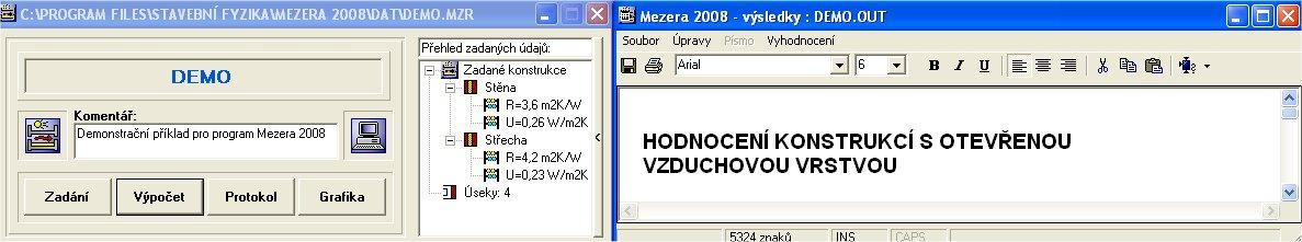 Mezera 2008 - výpočet průběhu teplot a částečných tlaků - posouzení rizika