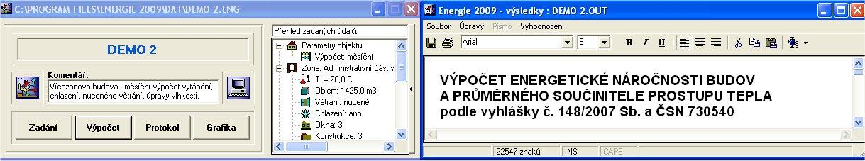 Energie 2009 - Výpočet dodané energie na vytápění, chlazení osvětlení, přípravu TUV, zvlhčování, odvlhčování a nucené větrání - výp. celk.