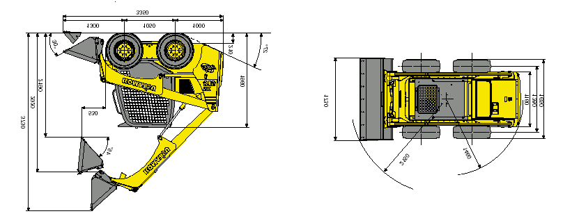 TECHNICKÉ ÚDAJE MOTOR Nová generace motorů plně vyhovuje přísným emisním pravidlům(euro 2) Typ.Komatsu 4D88E-1FD Vrtání x zdvih 88 x 90 mm Počet válců.4 Zdvihový objem...2190 cm 3 Max.