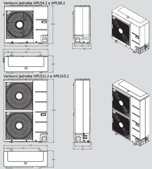 Logatherm WPLS.2 Technická data Logatherm WPLS.2 vnější jednotka čerpadla WPLS 4.2 WPLS 8.2 WPLS 11.2 WPLS 15.