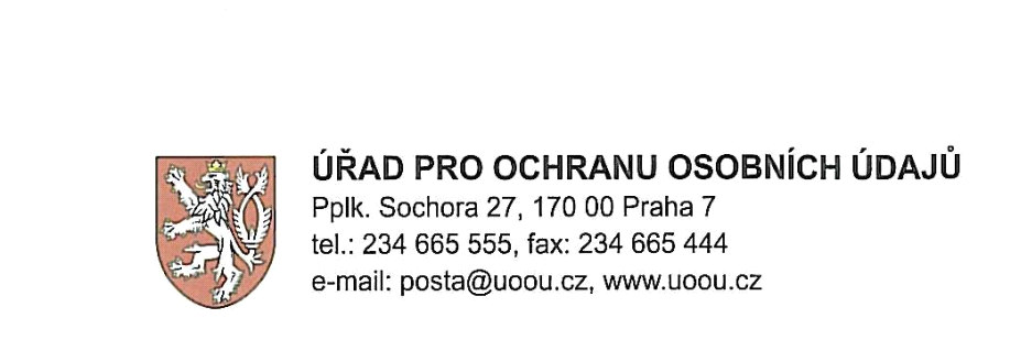 *UOOUX007TT1J* Č.j. UOOU-00879/15-8 ROZHODNUTÍ Úřad pro ochranu osobních údajů (dále jen Úřad ), jako příslušný správní orgán podle 10 zákona č. 500/2004 Sb.