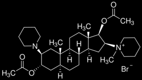 1-[3α,17β-diacetoxy-2β(piperidin-1-yl)-5α-androstan-16β-yl]-1- methylpiperidin-1-ium-bromid.