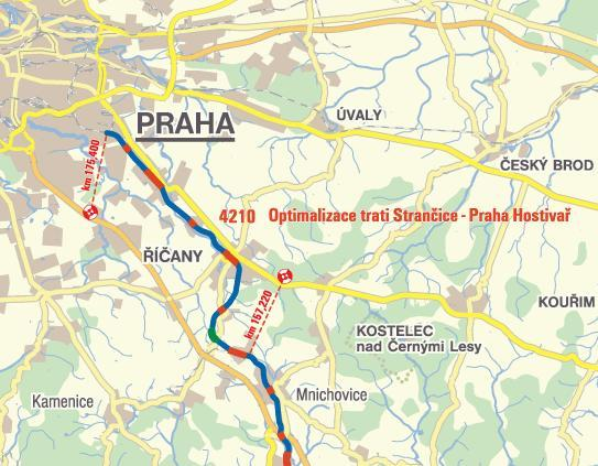 4210 Optimalizace trati Strančice Praha Hostivař Stavba je již opět realizována,