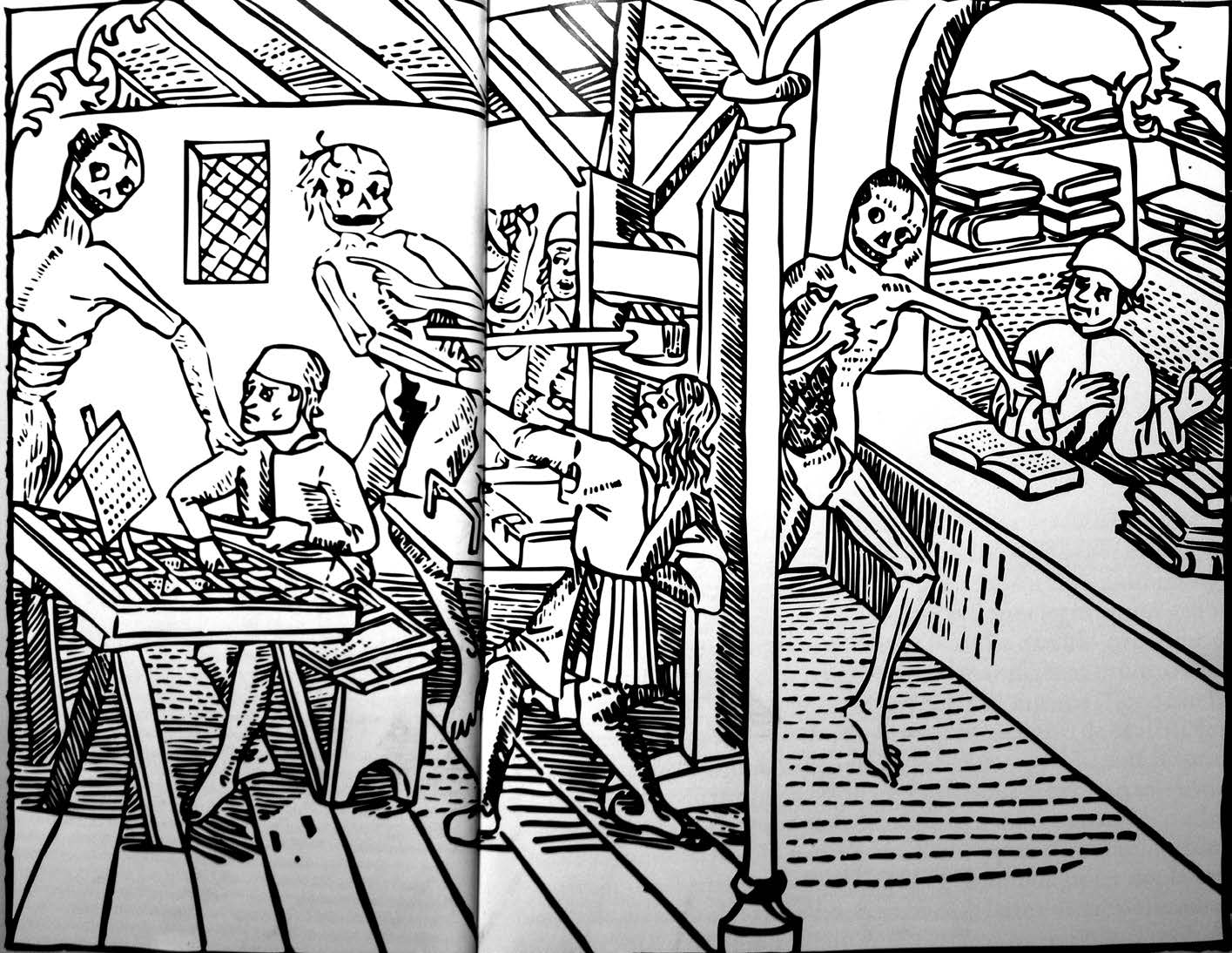 Jedno z prvních dochovaných vyobrazení tiskařské