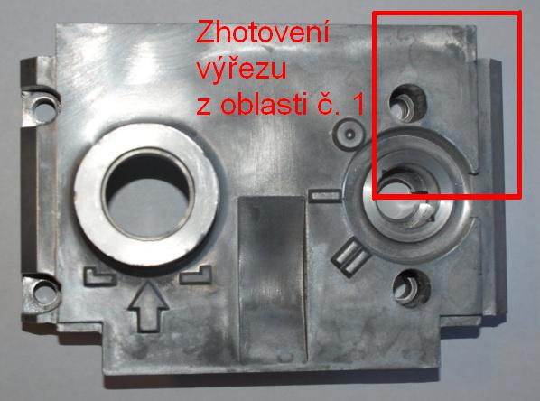 FSI VUT DIPLOMOVÁ PRÁCE List 20 Na obr. 2.2 je vyobrazeno místo na odlitku (oblast č. 1), kde byly zhotoveny výřezy odlitků, které byly následně použity pro analýzu na stereomikroskopu.