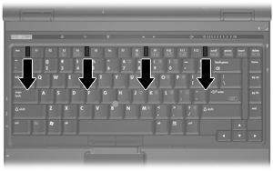 9. Posuňte 4 uvolňovací západky klávesnice a uvolněte klávesnici. 10.