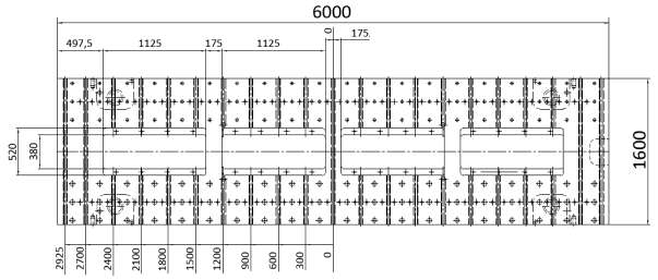 6.3 Stanovení základních parametrů Maximální půdorysný rozměr nástrojů vychází z rozměrů stolu lisu 6000x1600mm.