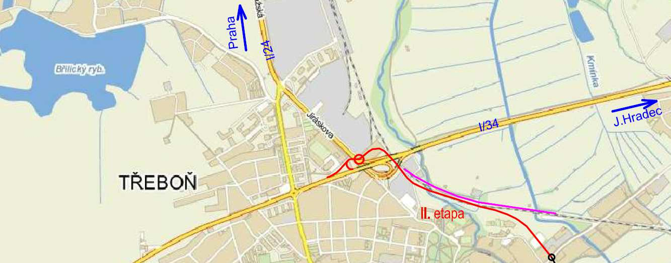 Studie proveditelnosti přeložky silnice II/154 a železniční tratě v Třeboni včetně napojení na silnici I/34, 2.
